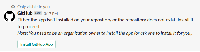 Slack Install GitHub App